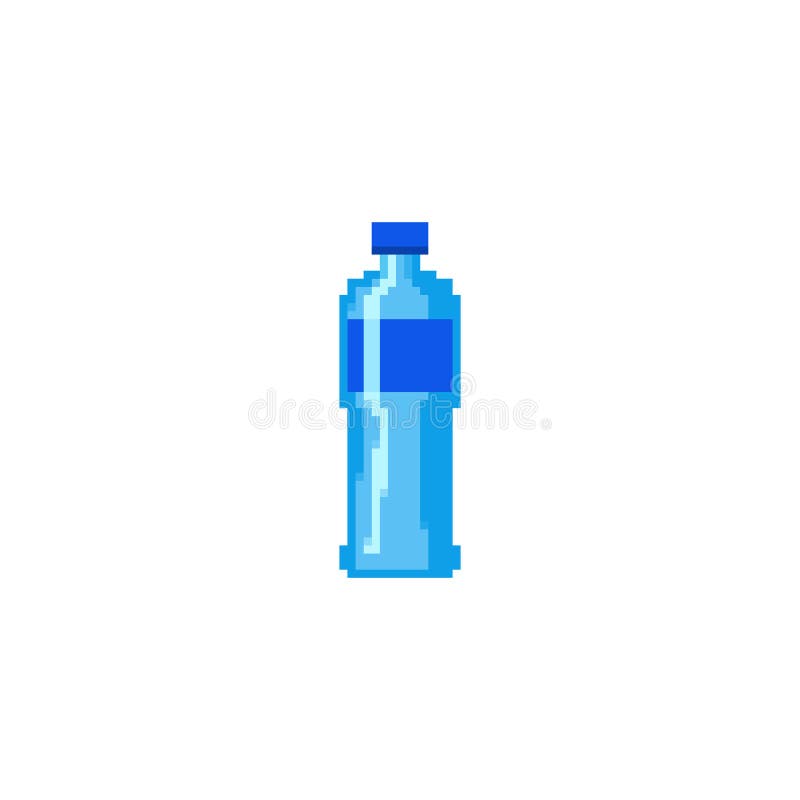 Εικονίδιο φιάλης νερού pixel. Εικονίδιο ρετρό εικονοστοιχείου πλαστική φιάλη νερού ελάχιστο δοχείο ενυδάτωσης για υδραυλικά ποτά ψ διανυσματική απεικόνιση