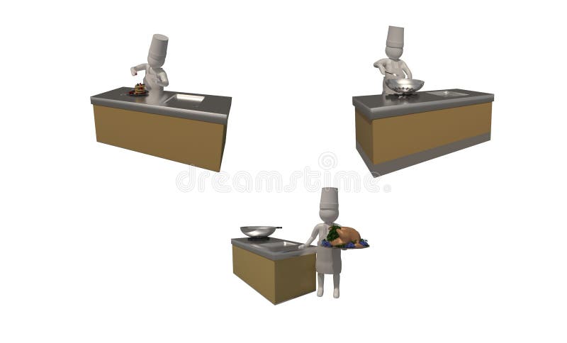 εικονογράφηση 3d, απόδοση 3d, το σύμβολο του σεφ σε λευκό φόντο δείχνει μια τρισδιάστατη εικόνα μαγειρέματος, φούρνου διανυσματική απεικόνιση