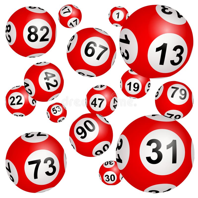 Εικόνα 3D με μπαλάκια Lotto απομονωμένες σε λευκό φόντο διανυσματική απεικόνιση