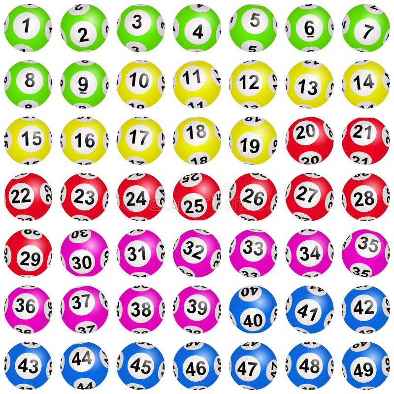Εικόνα 3D με μπαλάκια Lotto απομονωμένες σε λευκό φόντο απεικόνιση αποθεμάτων