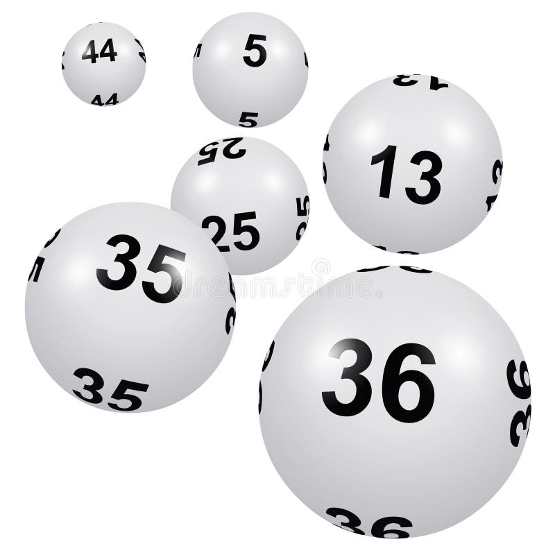 Εικόνα 3D με μπαλάκια Lotto απομονωμένες σε λευκό φόντο διανυσματική απεικόνιση