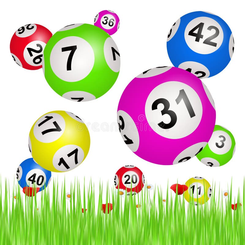 Εικόνα 3D με μπαλάκια Lotto απομονωμένες σε λευκό φόντο διανυσματική απεικόνιση