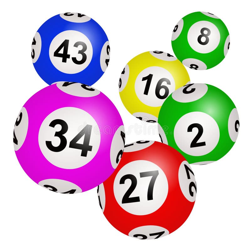 Εικόνα 3D με μπαλάκια Lotto απομονωμένες σε λευκό φόντο ελεύθερη απεικόνιση δικαιώματος