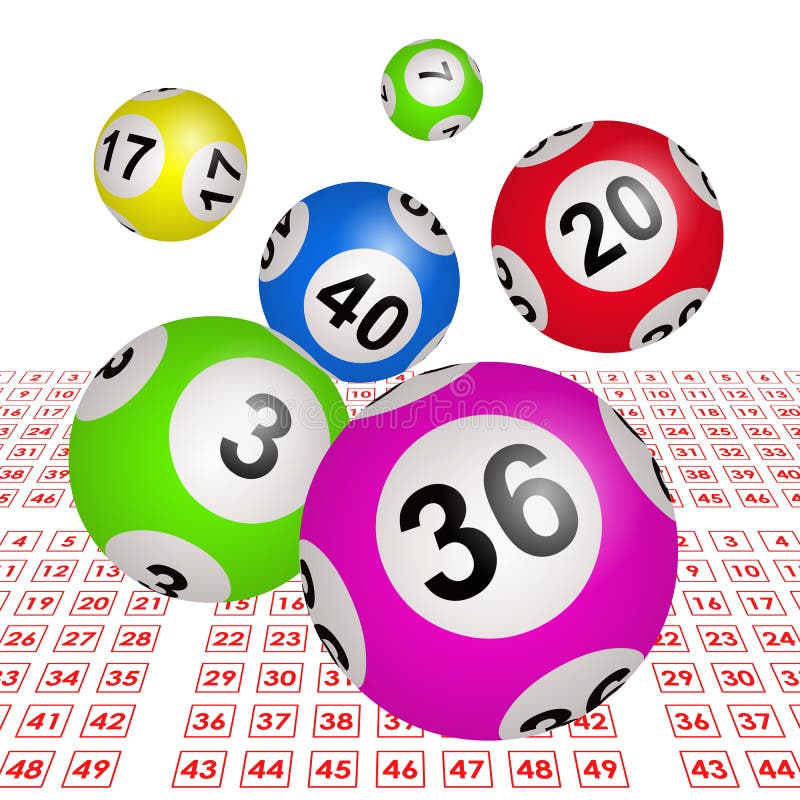 Εικόνα 3D με μπαλάκια Lotto απομονωμένες σε λευκό φόντο απεικόνιση αποθεμάτων