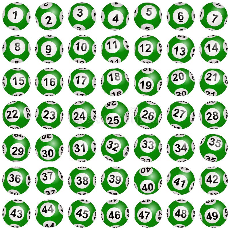 Εικόνα 3D με μπαλάκια Lotto απομονωμένες σε λευκό φόντο απεικόνιση αποθεμάτων