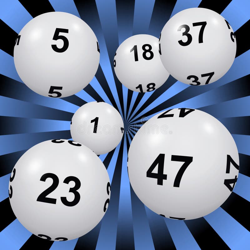 Εικόνα 3D με μπαλάκια Lotto απομονωμένες στον γαλάζιο ουρανό ελεύθερη απεικόνιση δικαιώματος