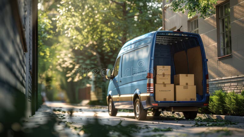 Εικόνα που δημιουργήθηκε από το Blue Delivery VanAI στοκ φωτογραφία