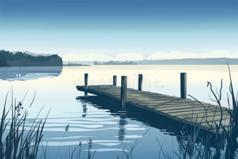 Εικόνα υποχώρησης Serene Lakeside απεικόνιση αποθεμάτων