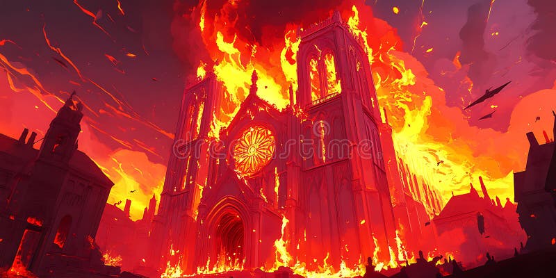 Εικόνες Φωτιάς Γεμάτες Φωτιά Που Καίνε Φωτογραφίες Από Το Κτίριο διανυσματική απεικόνιση