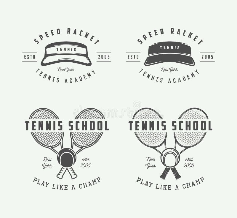 Vintage tennis sport logo, emblem, badge, label or mark. Vector Illustration. Vintage tennis sport logo, emblem, badge, label or mark. Vector Illustration