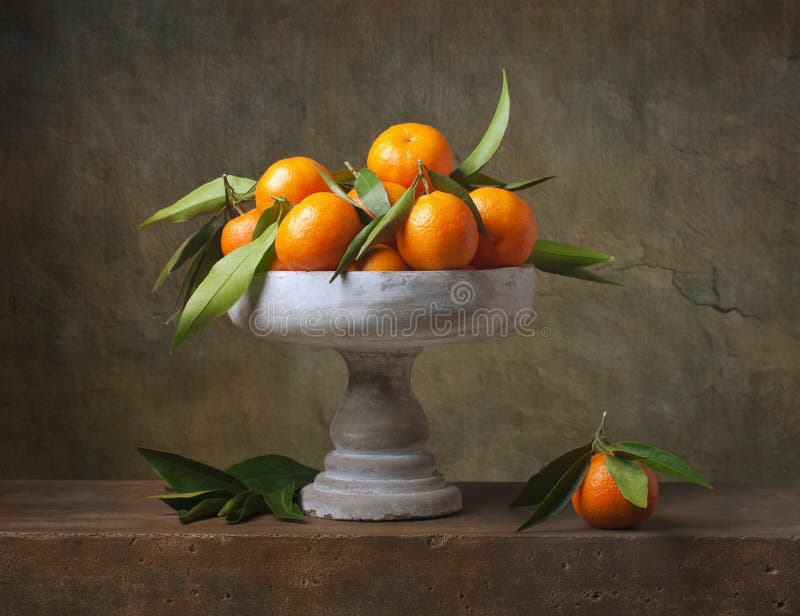 Εκλεκτής ποιότητας ακόμα ζωή με tangerines στοκ φωτογραφία με δικαίωμα ελεύθερης χρήσης