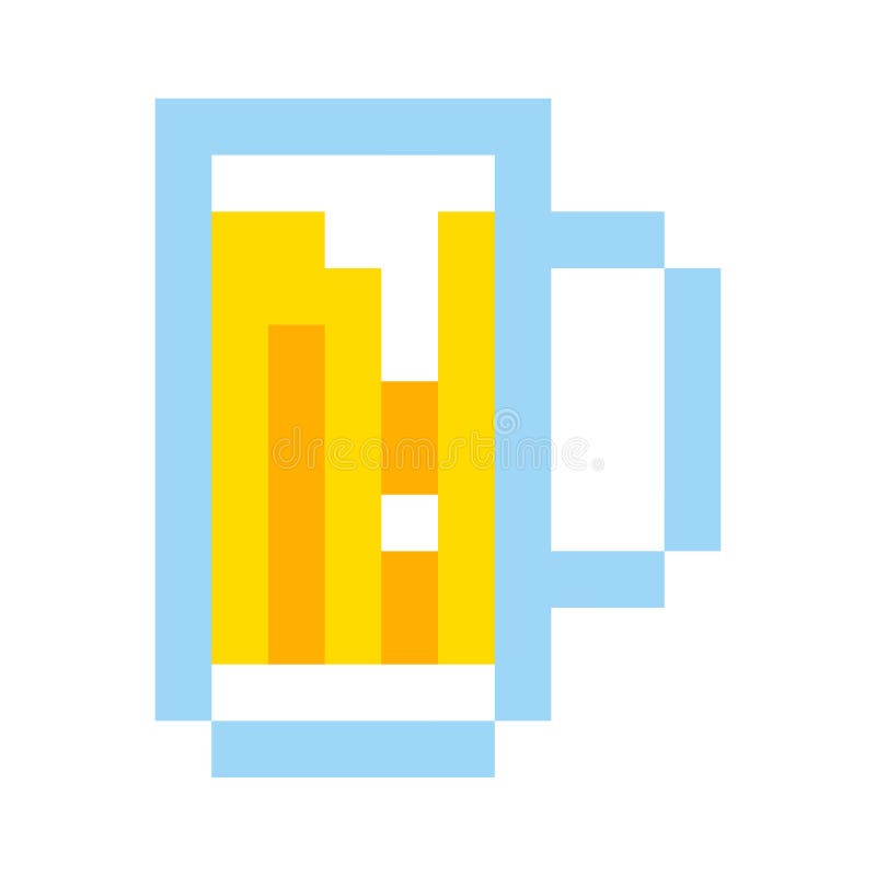 Pixel beer glass template vintage brewery sign symbol set. Pixel beer glass template vintage brewery sign symbol set