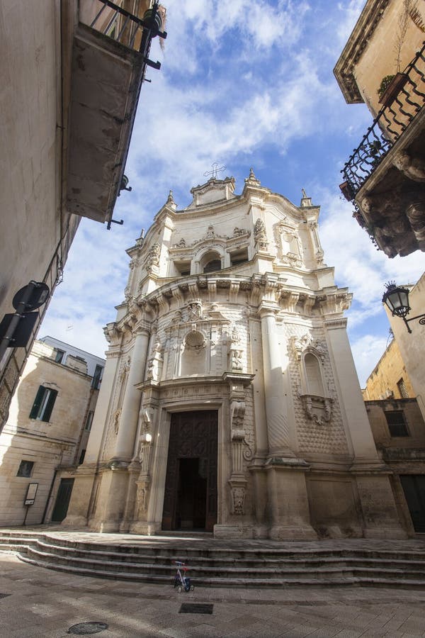 Εκκλησία του SAN Matteo σε Lecce, κεφάλαιο του μπαρόκ στοκ εικόνες με δικαίωμα ελεύθερης χρήσης