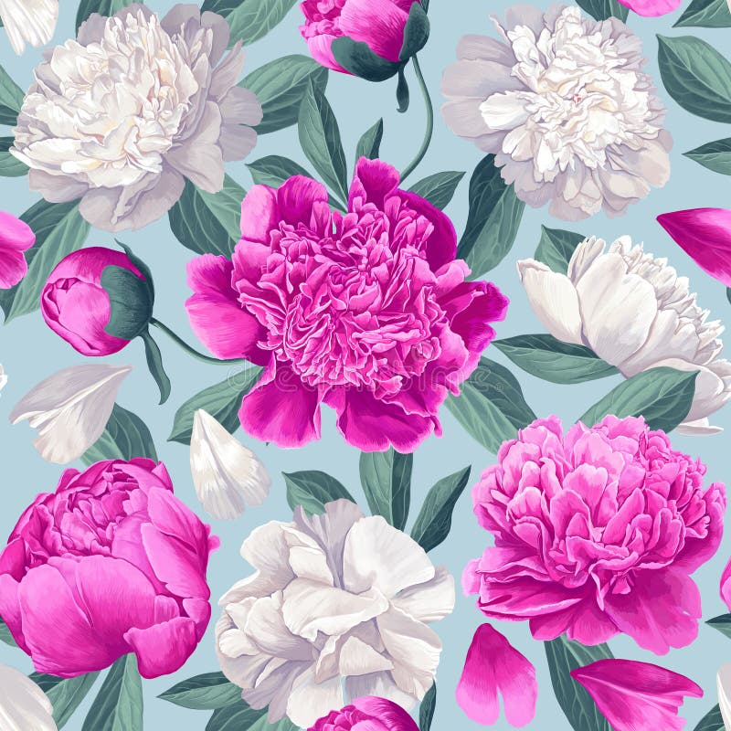 Εκλεκτής ποιότητας floral άνευ ραφής σχέδιο με τα peonies απεικόνιση αποθεμάτων Εκλεκτής ποιότητας floral άνευ ραφής σχέδιο με τα peonies απεικόνιση αποθεμάτων