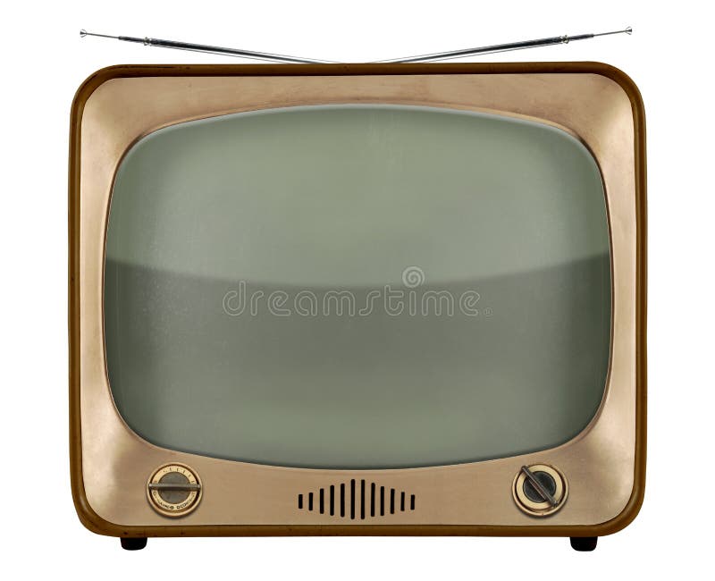 Vintage TV from the 1950s isolated over white background - With Clipping Path. Vintage TV from the 1950s isolated over white background - With Clipping Path