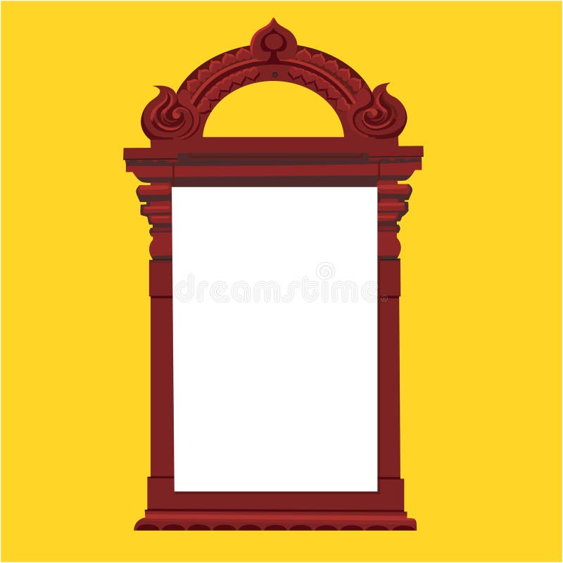 Illustration of vintage temple door. Illustration of vintage temple door