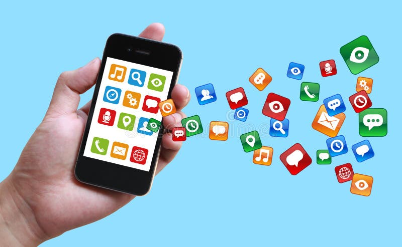 Εκμετάλλευση Smartphone επιχειρηματιών με Apps διανυσματική απεικόνιση