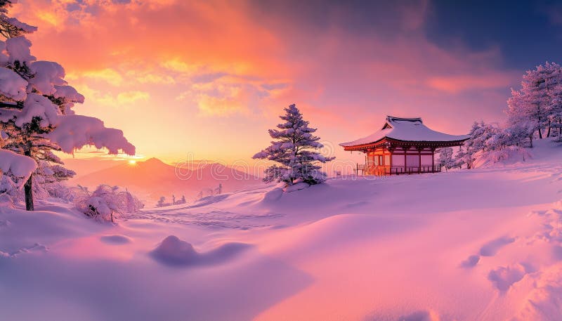 Εκπληκτικές Αντιλήψεις Του Όρους Fuji Και Chureito Pagoda Το Χειμώνα Στο Fujiyoshida στοκ εικόνες