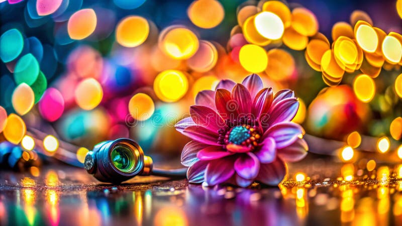 Εκπληκτική μακροφωτογραφία: Ζωντανό bokeh και αφηρημένα σχήματα δημιουργούν ένα ονειρικό εφέ απαλής εστίασης διανυσματική απεικόνιση