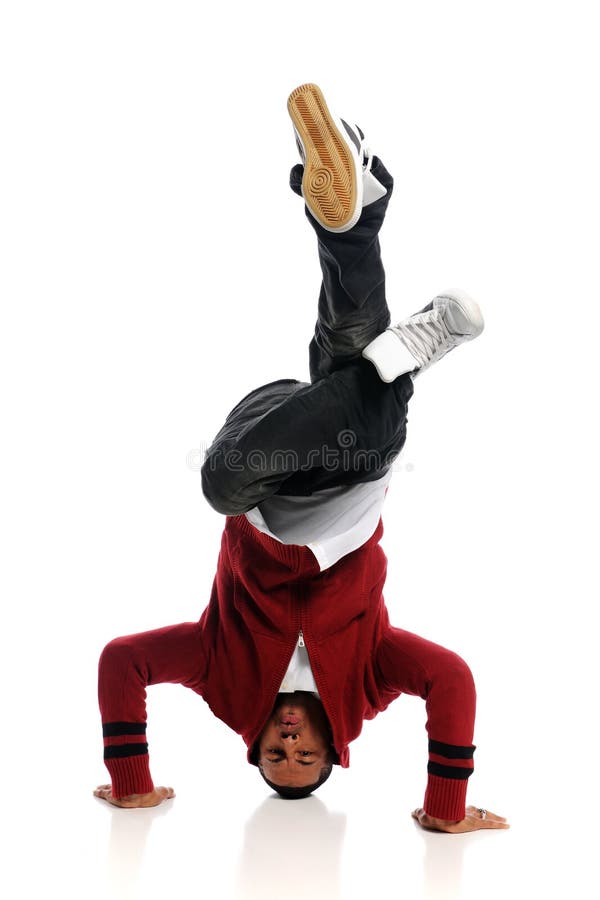 Hip Hop Dancer performing isolated on a white background. Hip Hop Dancer performing isolated on a white background