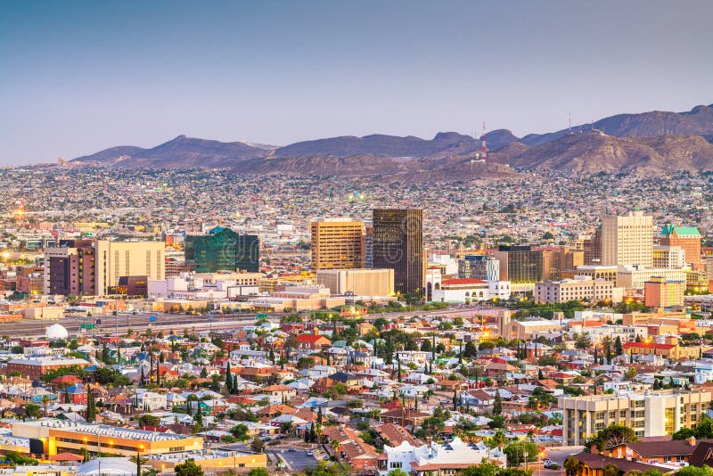 Ελ Πάσο, Τέξας, ΗΠΑ Στο κέντρο του Skyline στοκ εικόνα με δικαίωμα ελεύθερης χρήσης