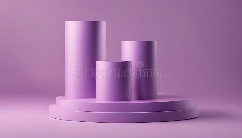 ελάχιστη έννοια διπλού κυλίνδρου 3d απόδοση μοβ χρώματος διανυσματική απεικόνιση