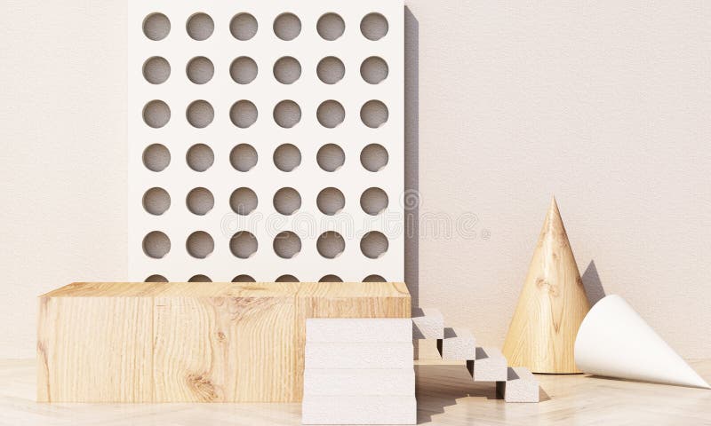 ελάχιστη σκηνή 3d με βάθρο και αφηρημένο φόντο απεικόνιση αποθεμάτων