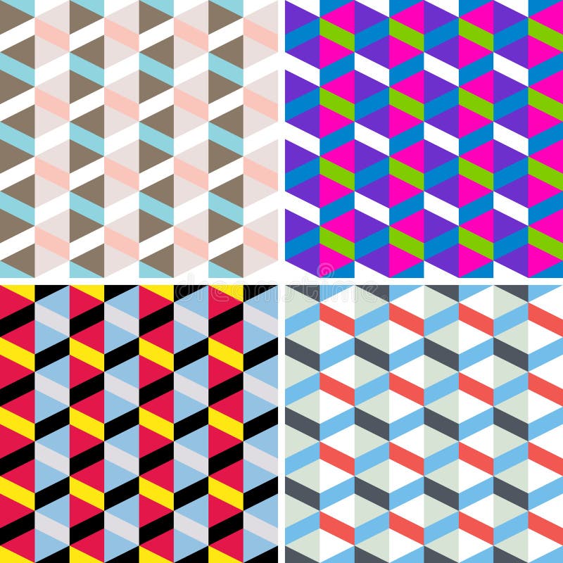 Vector set of seamless check patterns. Vector set of seamless check patterns.