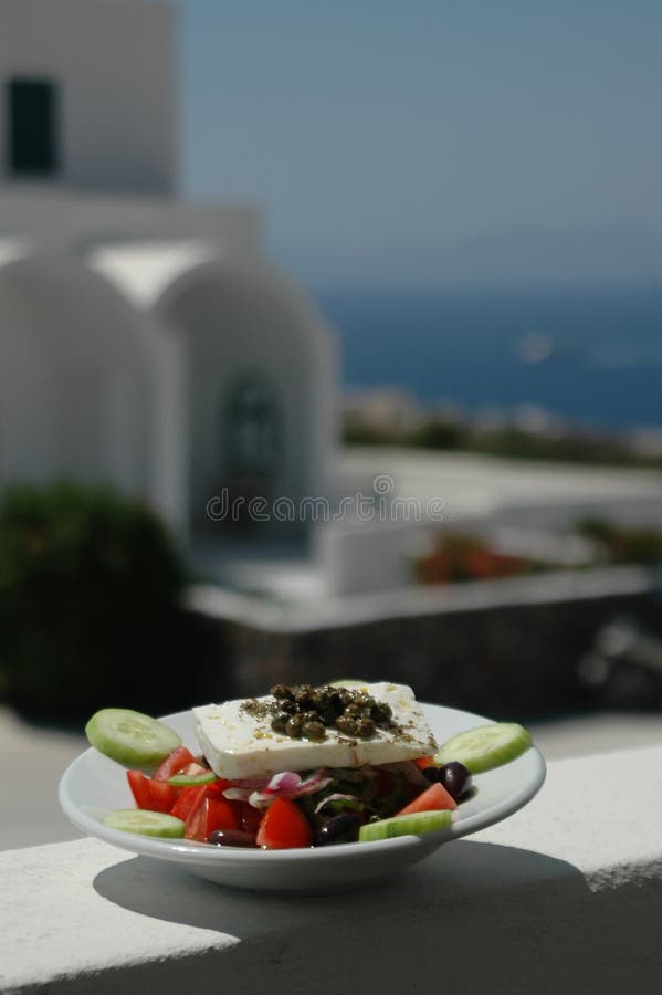 ελληνική σκηνή σαλάτας στοκ εικόνες