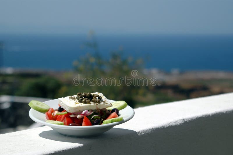 ελληνική σκηνή σαλάτας νη&si στοκ φωτογραφίες με δικαίωμα ελεύθερης χρήσης