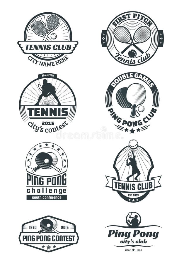 Vector tennis emblems and badges. Vector tennis emblems and badges