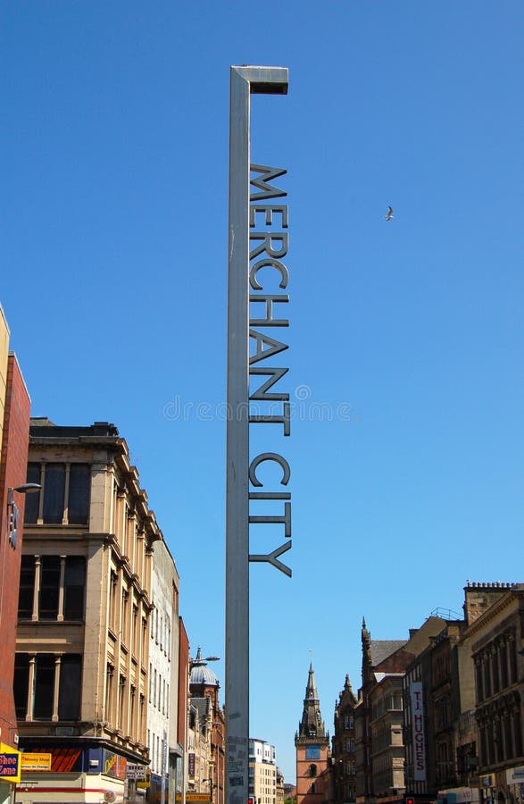 Merchant City, Glasgow, Scotland - 24 July 2011: The sign at the Argyle Street end of the Merchant City area of Glasgow looking on to Trongate. Merchant City, Glasgow, Scotland - 24 July 2011: The sign at the Argyle Street end of the Merchant City area of Glasgow looking on to Trongate.