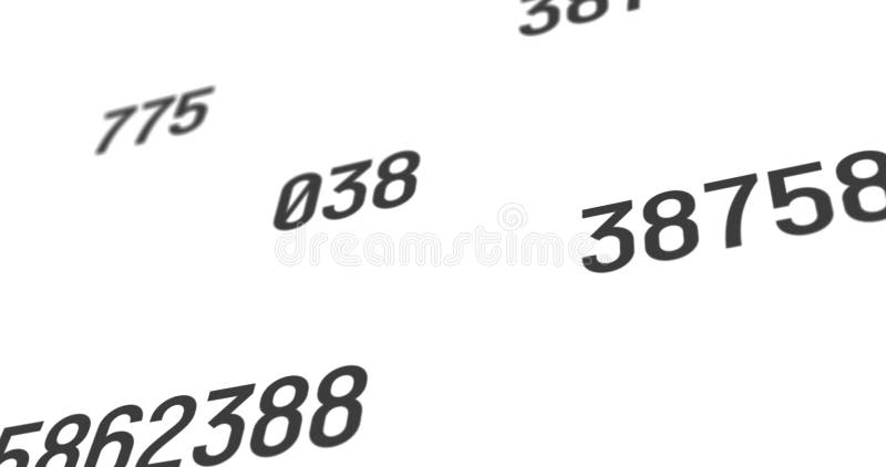 Εμφάνιση μεγάλου μαύρου αριθμού 5862388 που επιπλέει σε αφηρημένο χώρο με άλλο χώρο αντιγραφής αριθμών ελεύθερη απεικόνιση δικαιώματος