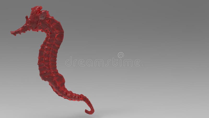 Render sculpt 3d Side view of a Common red metal Seahorse with swabs. Stop ocean plastic pollution. Composed of white plastic waste bag, bottle on black dark background. Plastic problem. Render sculpt 3d Side view of a Common red metal Seahorse with swabs. Stop ocean plastic pollution. Composed of white plastic waste bag, bottle on black dark background. Plastic problem