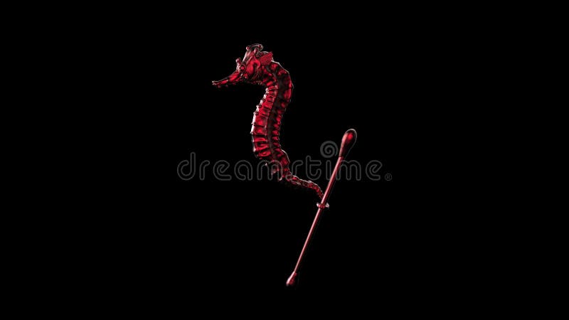 Render sculpt 3d Side view of a Common red metal Seahorse with swabs. Stop ocean plastic pollution. Composed of white plastic waste bag, bottle on black dark background. Plastic problem. Render sculpt 3d Side view of a Common red metal Seahorse with swabs. Stop ocean plastic pollution. Composed of white plastic waste bag, bottle on black dark background. Plastic problem