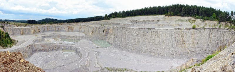 Εναέρια άποψη σε ένα λατομείο ασβεστόλιθων στοκ εικόνα Εναέρια άποψη σε ένα λατομείο ασβεστόλιθων στοκ εικόνα