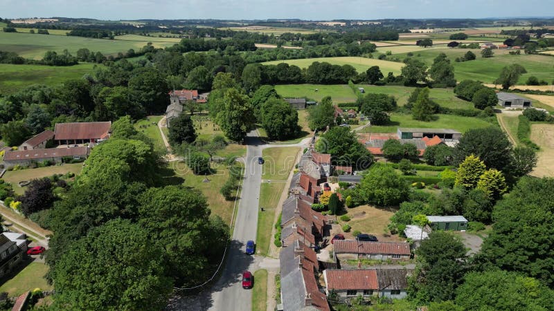 Εναέρια άποψη του χωριού North Yorkshire Ηνωμένο Βασίλειο απόθεμα βίντεο