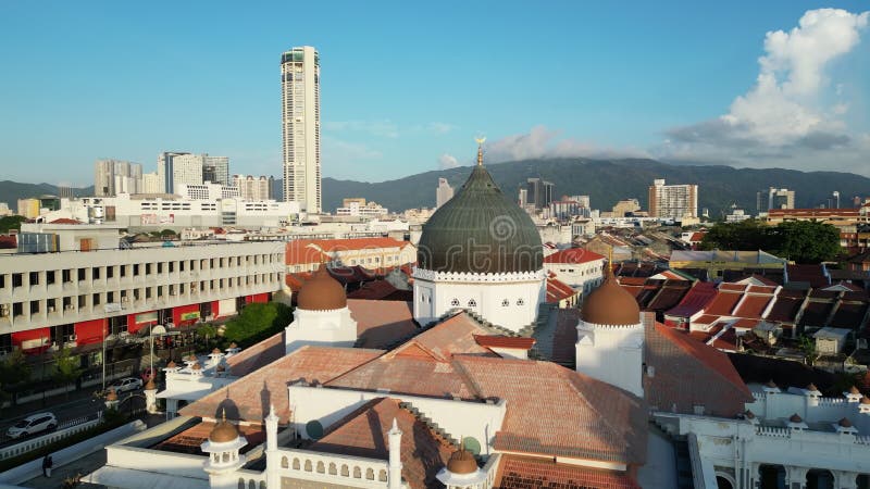 εναέρια κίνηση προς το masjid kapitan kelin sunshine πρωινό φιλμ μικρού μήκους