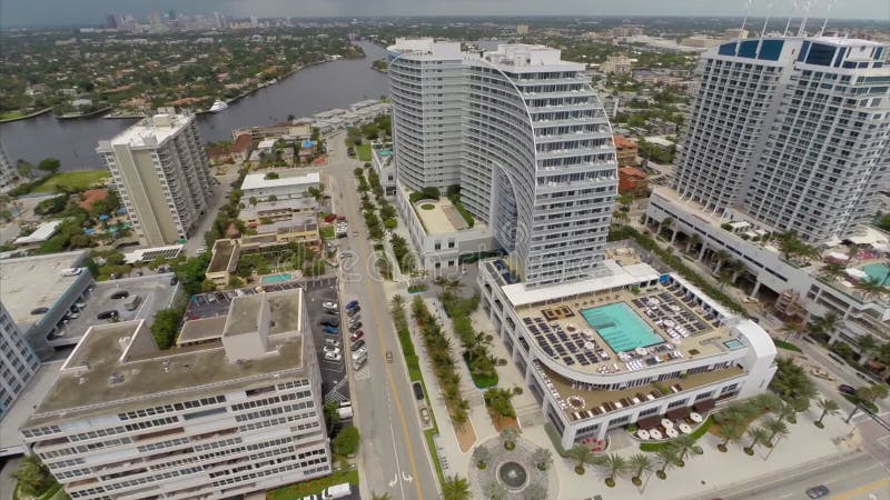 Εναέρια τηλεοπτική αρχιτεκτονική πολυόροφων κτιρίων του Fort Lauderdale