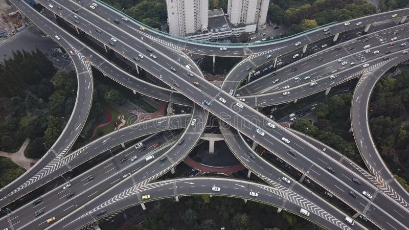 Εναέριο βίντεο της κυκλοφορίας εθνικών οδών στη Σαγκάη