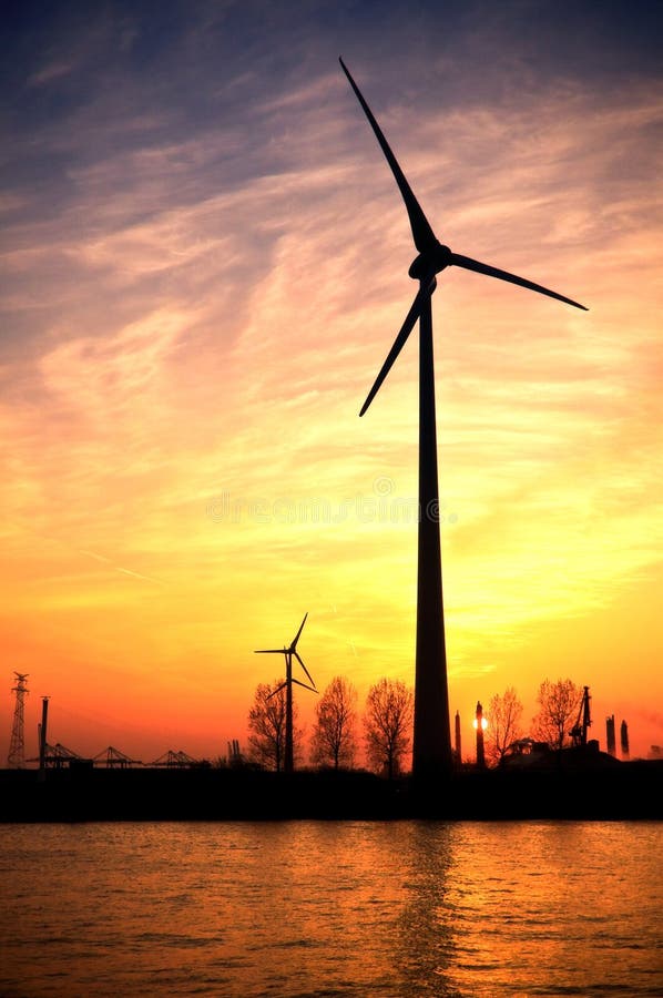 Wind turbine in harbour area. Wind turbine in harbour area