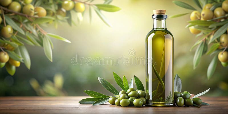 Εννοιολογική συσκευασία φιάλης ελιάς AI Γενική στοκ φωτογραφία