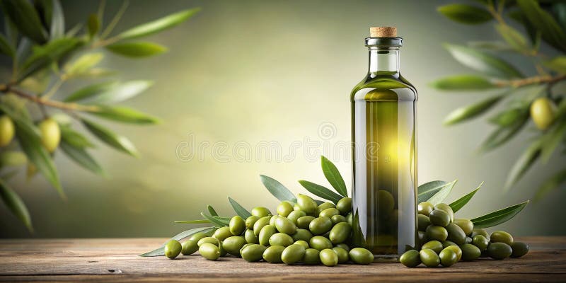 Εννοιολογική συσκευασία φιάλης ελιάς AI Γενική στοκ φωτογραφία