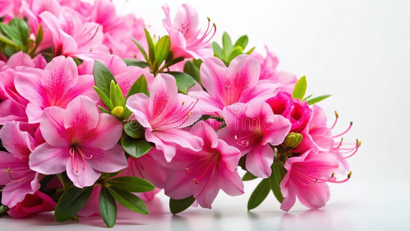 Εξαιρετικό ροζ ανθοδέσμη Azalea Εντυπωσιακή παρουσίαση των φλορών κατά την άνοιξη σε ένα παρθένο λευκό φόντο για το άνθος απεικόνιση αποθεμάτων
