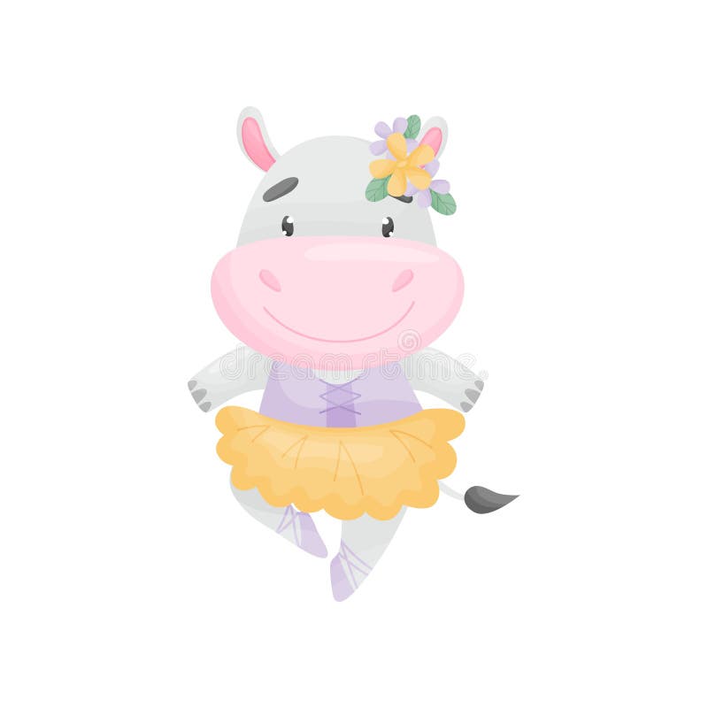 Εξανθρωπισμένο hippo σε ένα ballerina φορεμάτων E διανυσματική απεικόνιση Εξανθρωπισμένο hippo σε ένα ballerina φορεμάτων E διανυσματική απεικόνιση