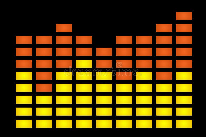 Illustration of graphic equilizer on black background. Illustration of graphic equilizer on black background.