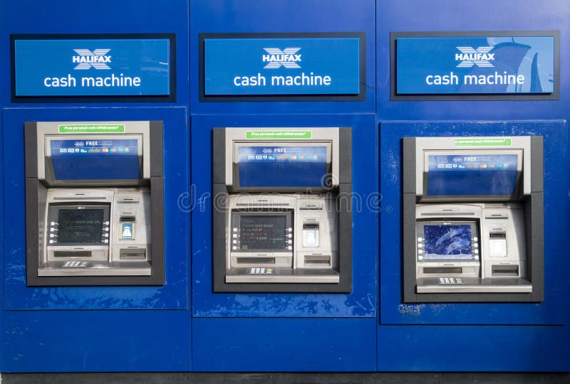 εξωτερική φωτογραφία τριών halifax bank cash machine atm