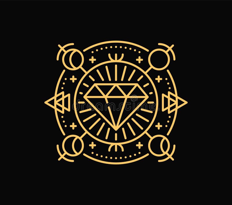 Εξωτερικό σύμβολο κάρτας Tarot σύμβολο μυστικού τατουάζ Boho ελεύθερη απεικόνιση δικαιώματος