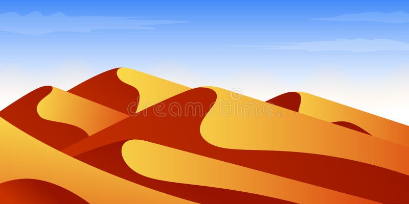 Exotic  landscape. Desert, sands and dunes. Tourism and travelling. Vector flat design. Exotic  landscape. Desert, sands and dunes. Tourism and travelling. Vector flat design