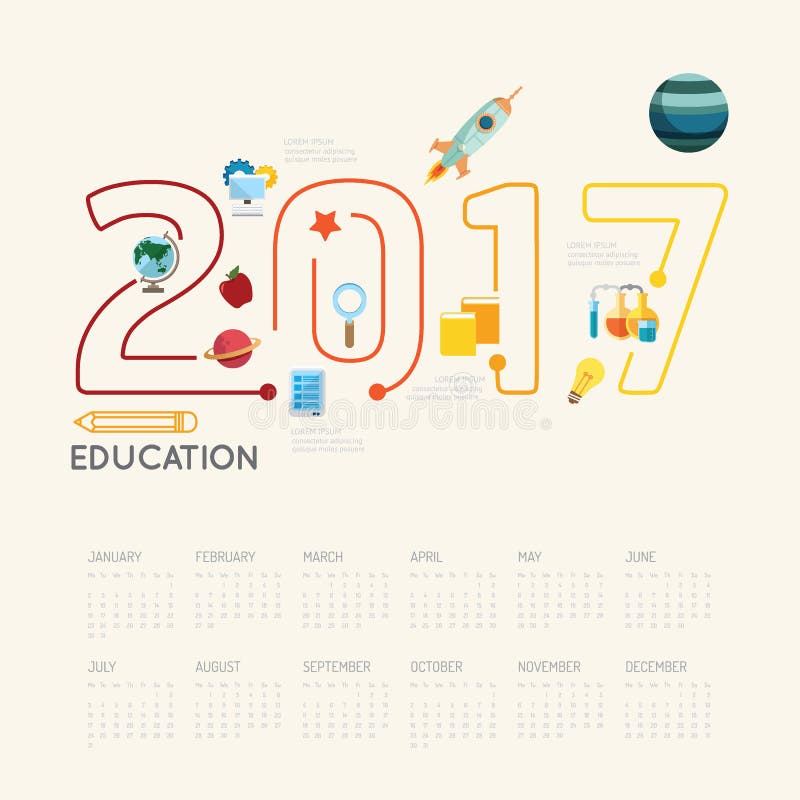 Επίπεδη έννοια εκπαίδευσης 2017 Infographic γραμμών επίσης corel σύρετε το διάνυσμα απεικόνισης ελεύθερη απεικόνιση δικαιώματος Επίπεδη έννοια εκπαίδευσης 2017 Infographic γραμμών επίσης corel σύρετε το διάνυσμα απεικόνισης ελεύθερη απεικόνιση δικαιώματος